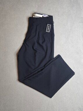 Grandeur Men's Navy blue Pleated Dress Pants Straight Leg Polyester Size 34